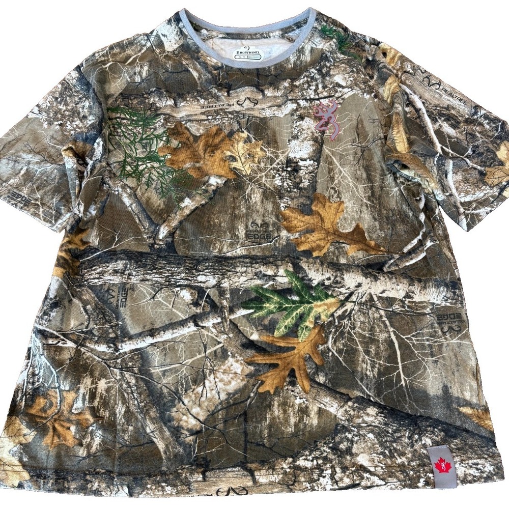 Realtree Camouflage athletic fit T-Shirt Short‎ Sleeve Green Brown mens' XL hunt